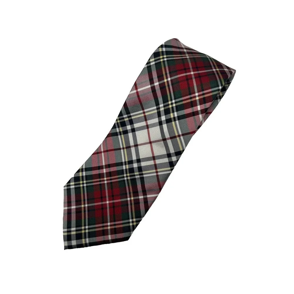 Tommy Hilfiger - Red Green Plaid Silk Neck Tie 3.25” x 57”‎